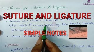 SUTURE AND LIGATURE simple notes  pharmaceutics [upl. by Ahsiryt]