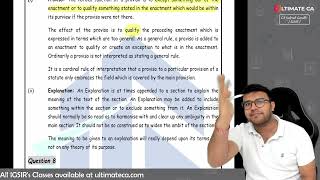 CA Inter Law Interpretation of statutes Part 4  Question amp Answers  Indresh Gandhi [upl. by Ailuy]