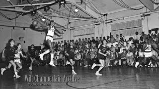 17 year old Wilt Chamberlain CATCHES a shot and runs the fast break [upl. by Hanikahs]