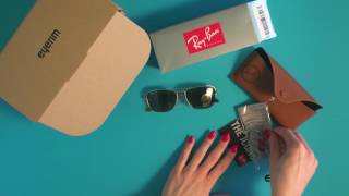 eyerim presents Unboxing of RayBan CARAVAN RB3136 181 sunglasses [upl. by Elladine]