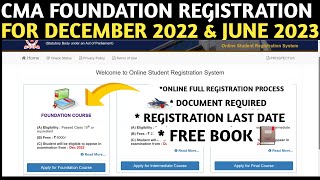 How To Register For CMA Foundation Online  CMA Foundation Registration December 2022  CMA Course [upl. by Aznarepse]