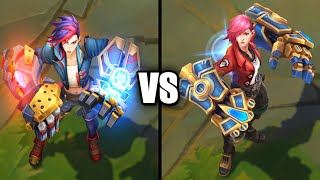 Arcane Brawler Vi vs Arcane Vi Skins Comparison League of Legends [upl. by Nawak]