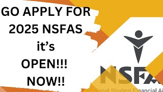 NSFAS 2025 Applications Are Now Open [upl. by Berghoff873]