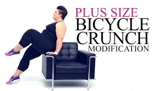 Bicycle Crunch Exercise Modification  plus size  workout  episode 9 [upl. by Ihsar52]