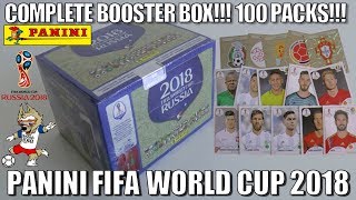 ⚽ FULL BOOSTER BOX   Panini FIFA WORLD CUP 2018 STICKER COLLECTION  100 PACKS ⚽ [upl. by Jeaz]