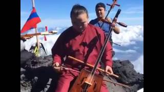 Mongolian Throat Singing on the peak of Fuji Mountain [upl. by Xantha82]