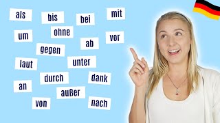 ALLE Präpositionen Nominativ Akkusativ Dativ Genitiv │Deutsch lernen [upl. by Aleet900]