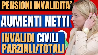 ♿️PENSIONI INVALIDITA GRANDI CAMBIAMENTI AUMENTI NUOVI IMPORTI NETTI PER CIVILIPARZIALITOTALI✅ [upl. by Erodaeht]