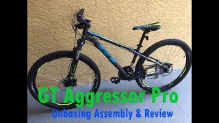 GT Aggressor Pro 275 Mountain Bike unboxing amp assembly review DICKS 34999 [upl. by Aicetel]