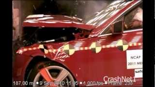 Mercedes CClass  2011  Frontal Crash Test  NHTSA High Speed Camera  CrashNet1 [upl. by Nidroj]