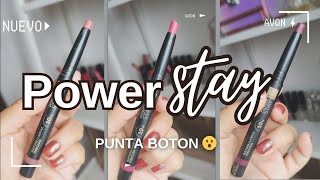 AVON POWER STAY LABIAL PRECISO💋 MATE 3 TONOS  10 HORAS 😨😱  labialmate avoncosmetics powerstay [upl. by Narud]