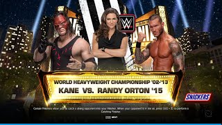 Randy Vs Kane Special Guest Referee Stephanie McMahon Wwe World Heavyweight Championship [upl. by Cutler]