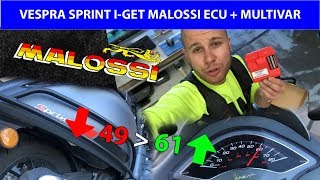 VESPA SPRINT BROMFIETS IGET MALOSSI ECU  MULTIVAR  VOL GAS MET JOEY [upl. by Domella]