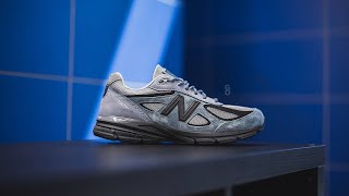 New Balance 990 V4 quotArctic Grey  Blackquot Review amp OnFeet [upl. by Einehpets]