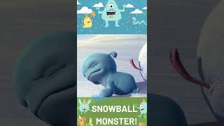 Snowball Monster is Here cartoon animation monster funny cute animals animation shorts [upl. by Neyu718]