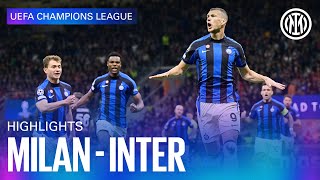 MILAN 02 INTER  HIGHLIGHTS  UEFA CHAMPIONS LEAGUE 2223 ⚽⚫🔵🇮🇹 [upl. by Aaronson]