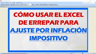 Como usar el Excel de Errepar para Ajuste por inflación impositivo [upl. by Ilera]