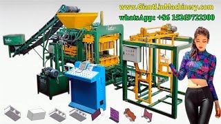 QT418 PLC automatic CHB block moulding machine cement pavement brick making machine detailed video [upl. by Weissberg]