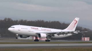 HD RARE Tunisair Airbus A300600R landing at GenevaGVALSGG [upl. by Juditha804]