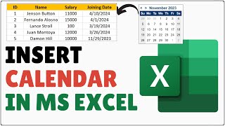 How to Insert Calendar in Excel [upl. by Eanahc703]