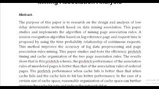 Design and Analysis of Low Delay Deterministic Network Based on Data Mining Association Analysis [upl. by Lynde48]