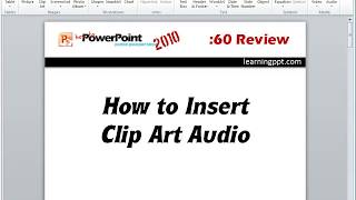 How to insert clip art audio into PowerPoint [upl. by Payton100]