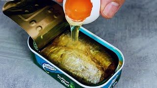 Sardines and eggs tastier than meat Quick easy and delicious breakfast in minutes [upl. by Eceinhoj]