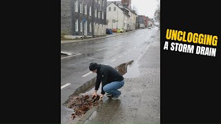 010 Unclogging a storm drain after rain in Germany [upl. by Nizam]