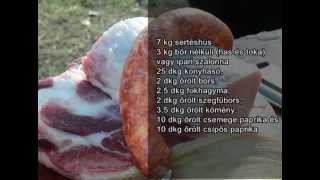 Magyaros parasztos házi füstölt szalámi kolbász recept Balatoni József szalámi mestertől [upl. by Farr683]