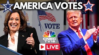 US Elections LIVE 2024 Presidential Election Coverage  America Votes LIVE  Trump Vs Harris  N18G [upl. by Amsab704]