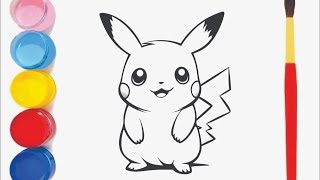 How To Draw Pikachu  Pokemon  Easy Step By Step Tutorialdrawing painting coloring kidsfun [upl. by Mogerly]