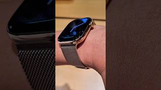 Apple Watch 10 Titanium Gold Milanese Loop on Wrist 65 inches apple applewatches [upl. by Ramak700]