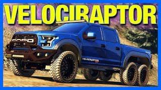 GTA 5  HENNESSEY VELOCIRAPTOR 6x6 Customization amp Test Drive [upl. by Siuqaj]