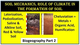 Soil Mechanics I Role of Climate in the formation of soil I Cheluviation I Humification I Part 2 [upl. by Theurer]