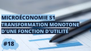 Transformation monotone d’une fonction d’utilité  microéconomie S1 [upl. by Gresham32]