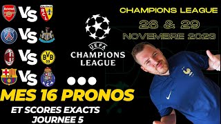 Pronostics Football et Scores Exacts Ligue des Champions des mardi amp mercredi 28 amp 29 Novembre 2023 [upl. by Adyam858]