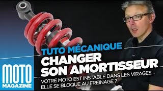 Comment changer son amortisseur moto  Tuto mécanique moto Motomag [upl. by Teri]