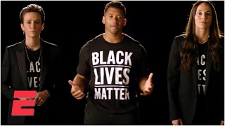 Russell Wilson Megan Rapinoe and Sue Bird call for unity against racial injustice  2020 ESPYS [upl. by Anegal]