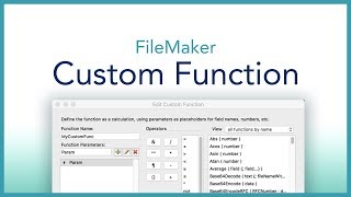 FileMaker Custom Function [upl. by Stav]