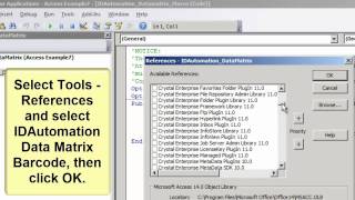 How to Create 2DBarcodes in Microsoft Access 2010 using 2D Barcode Fonts [upl. by Adne]