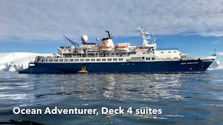 Quark Expeditions Ocean Adventurer  Deck 4 cabin and suites tour while in Antarctica [upl. by Raimundo304]