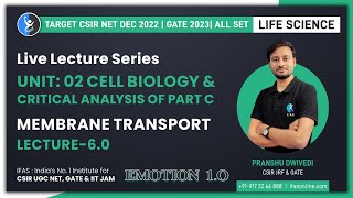 Membrane Transport CSIR NET  Cell Biology amp Critical Analysis of Part C  Unit 02  L6 [upl. by Ylrevaw]