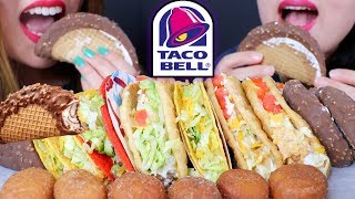 ASMR TACO BELL CHALUPAS  CHOCO TACO ICE CREAM 리얼사운드 먹방  KimampLiz ASMR [upl. by Darya268]