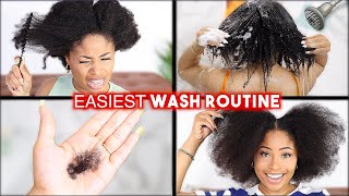 EASIEST Wash Day Routine EVER💦 no tears natural hair [upl. by Tteragram]