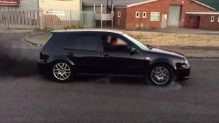 Mk4 Golf PD150  2381bhp  Burnout in Slow Motion [upl. by Neehar]