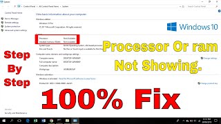 processor ram not available windows 10  100 Fix 2022 [upl. by Hayott]