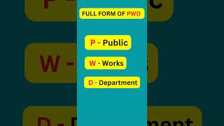 Full Form of PWDhttpswwwyoutubecomENGLISHDATTVfeaturededucationshortvideo [upl. by Nabila]