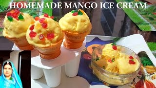 Mango Ice Cream Recipe  Homemade Mango Ice Cream Recipe  आम की एकदम सॉफ्ट आइसक्रीम [upl. by Eiramana193]