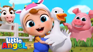 Old MacDonald had a Farm Farm Animals Song  Little Angel Kids Songs amp Nursery Rhymes [upl. by Fiester562]