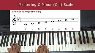 Mastering C Minor Scale Piano  Piano Finger Exercise  Piano Tutorial for beginners  Cm Scale [upl. by Nimsay]